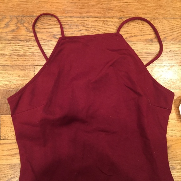 Burgundy Bodycon Dress - Picture 2 of 6